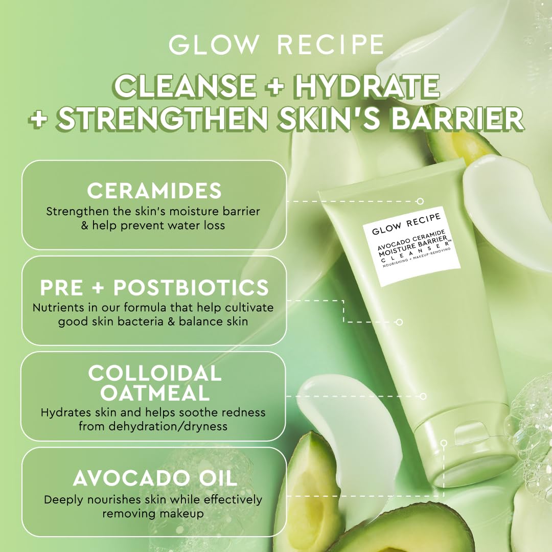 Glow Recipe Nourishing Double Cleanse Duo - Blueberry Gentle Cleanser (160ml) + Avocado Ceramide Moisture Barrier Cleanser (150ml)