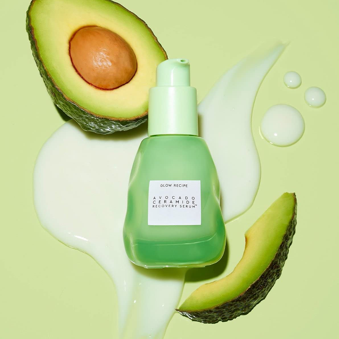 Glow Recipe Avocado Ceramide Serum - Soothing, Hydrating Face Serum for Women & Men, Redness Relief & Skin Barrier Repair - Lightweight, Milky Korean Skincare for Dry, Sensitive Skin (30 ml)