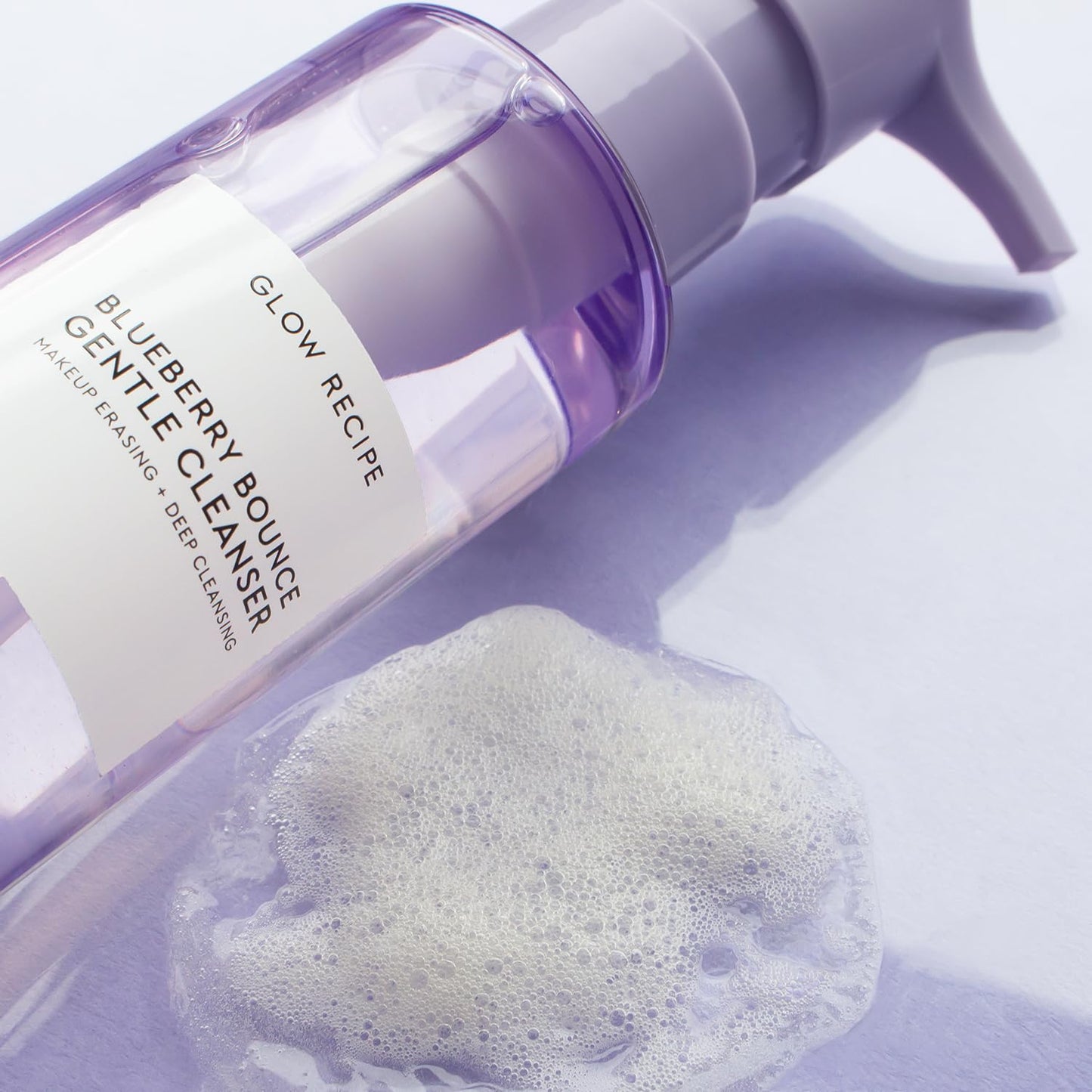 Glow Recipe Blueberry Bounce Exfoliating Face Wash - Foaming Facial Cleanser, Makeup Remover & Clarifying Mask - Hydrating Hyaluronic Acid & Gentle AHA for Sensitive Skin - Korean Skincare, 160ml