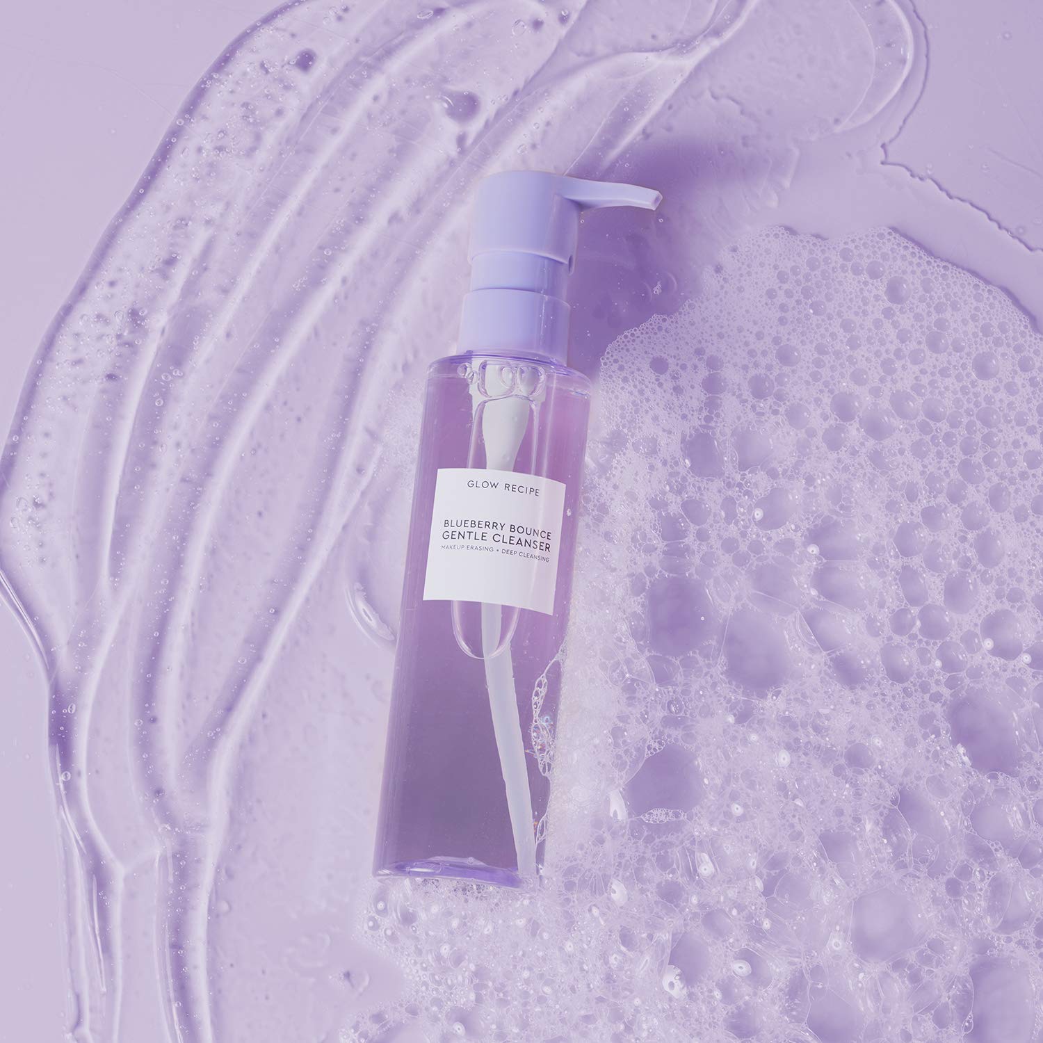 Glow Recipe Blueberry Bounce Exfoliating Face Wash - Foaming Facial Cleanser, Makeup Remover & Clarifying Mask - Hydrating Hyaluronic Acid & Gentle AHA for Sensitive Skin - Korean Skincare, 160ml