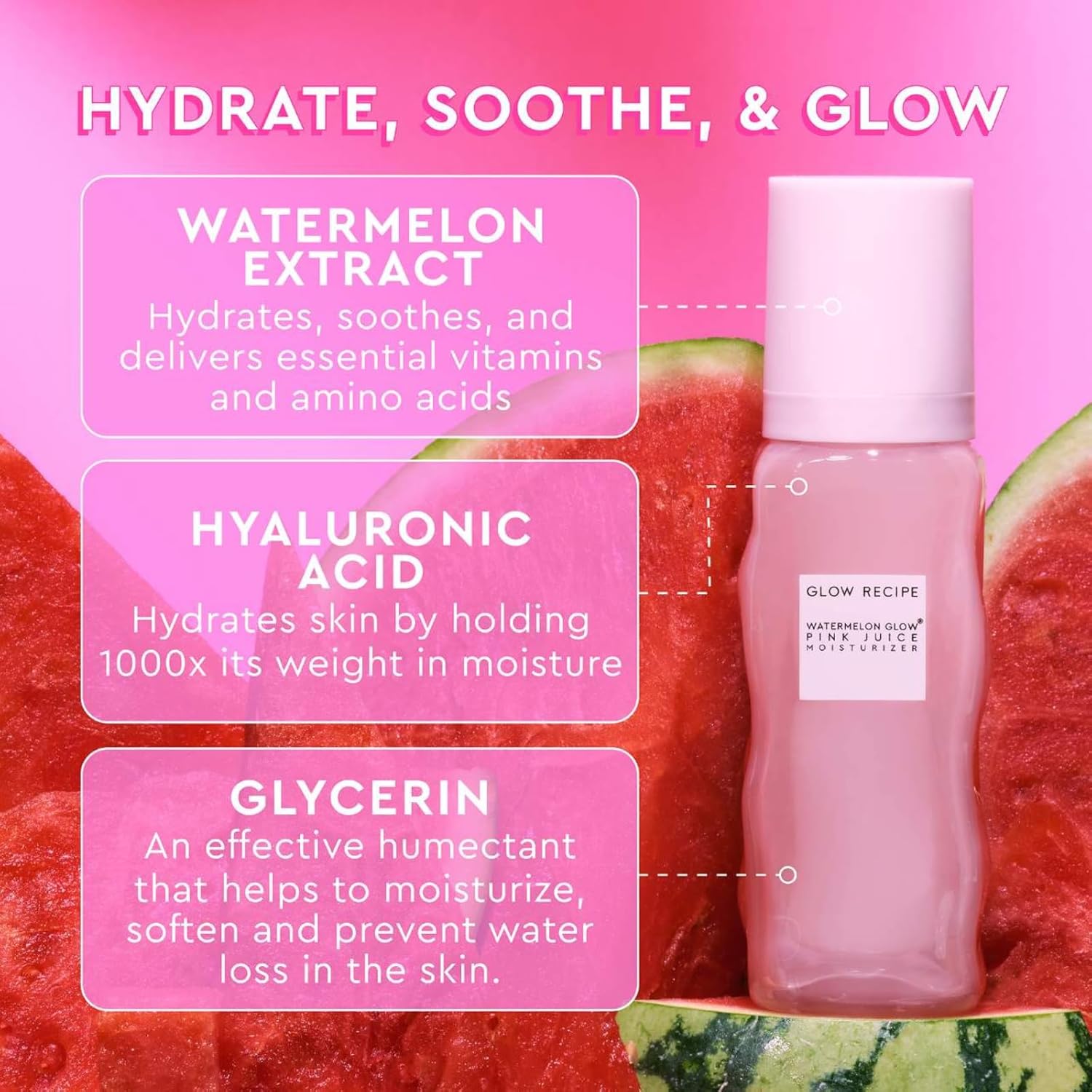 Glow Recipe Niacinamide Dew Drops Facial Serum & Makeup Primer (40 ml) + Watermelon Glow Pink Juice Hydrating Face Moisturizer (50 ml) + Refillable Pink Juice Hydrating Face Moisturizer (50 ml)