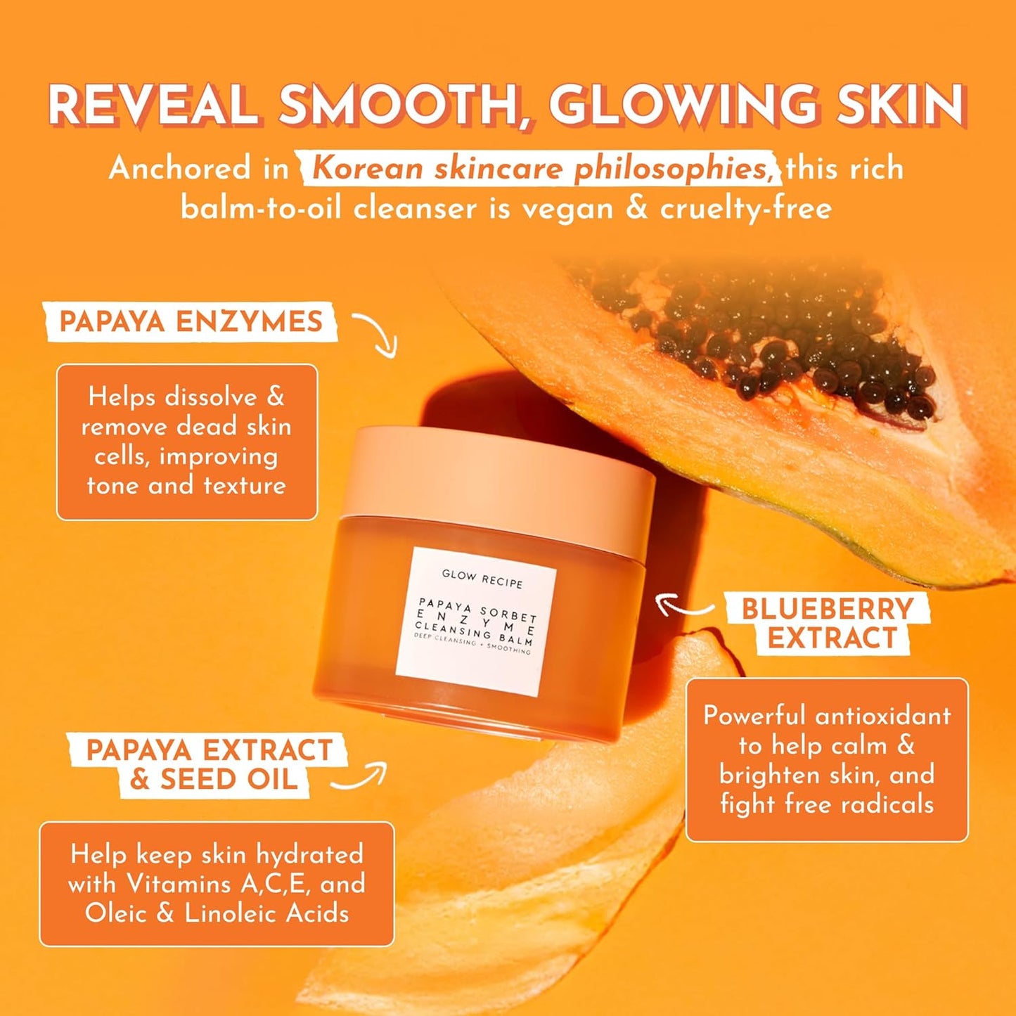 Glow Recipe Clarifying Double Cleanse Duo - Blueberry Gentle Cleanser (160ml) + Papaya Enzyme Cleansing Balm (100ml)